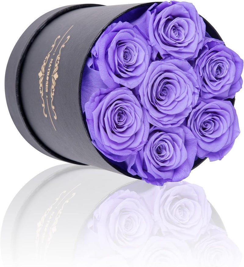 NATROSES Preserved Light Purple Roses in a Box - Image 2